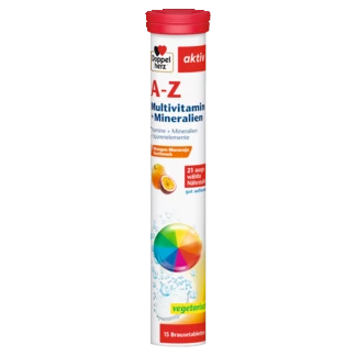 Abbildung der Produktverpackung Doppelherz aktiv A-Z Brausetabletten Frontansicht